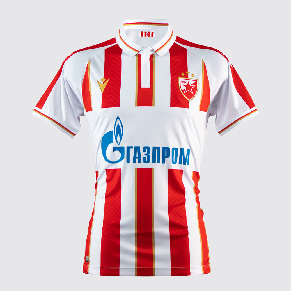 Still Sponsored by Gazprom: Red Star Belgrade 23-24 Home, Away