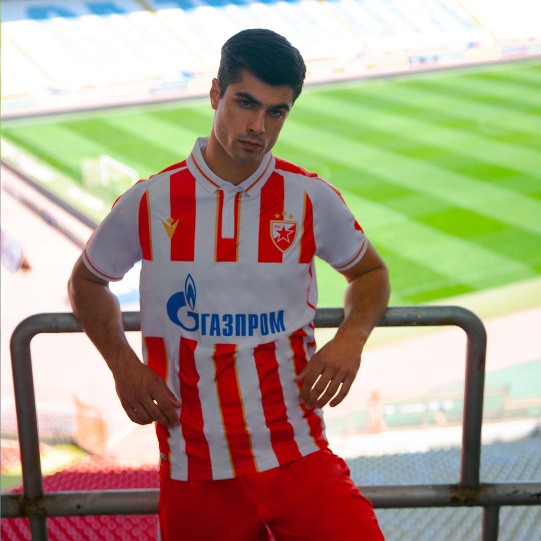 Still Sponsored by Gazprom: Red Star Belgrade 23-24 Home, Away